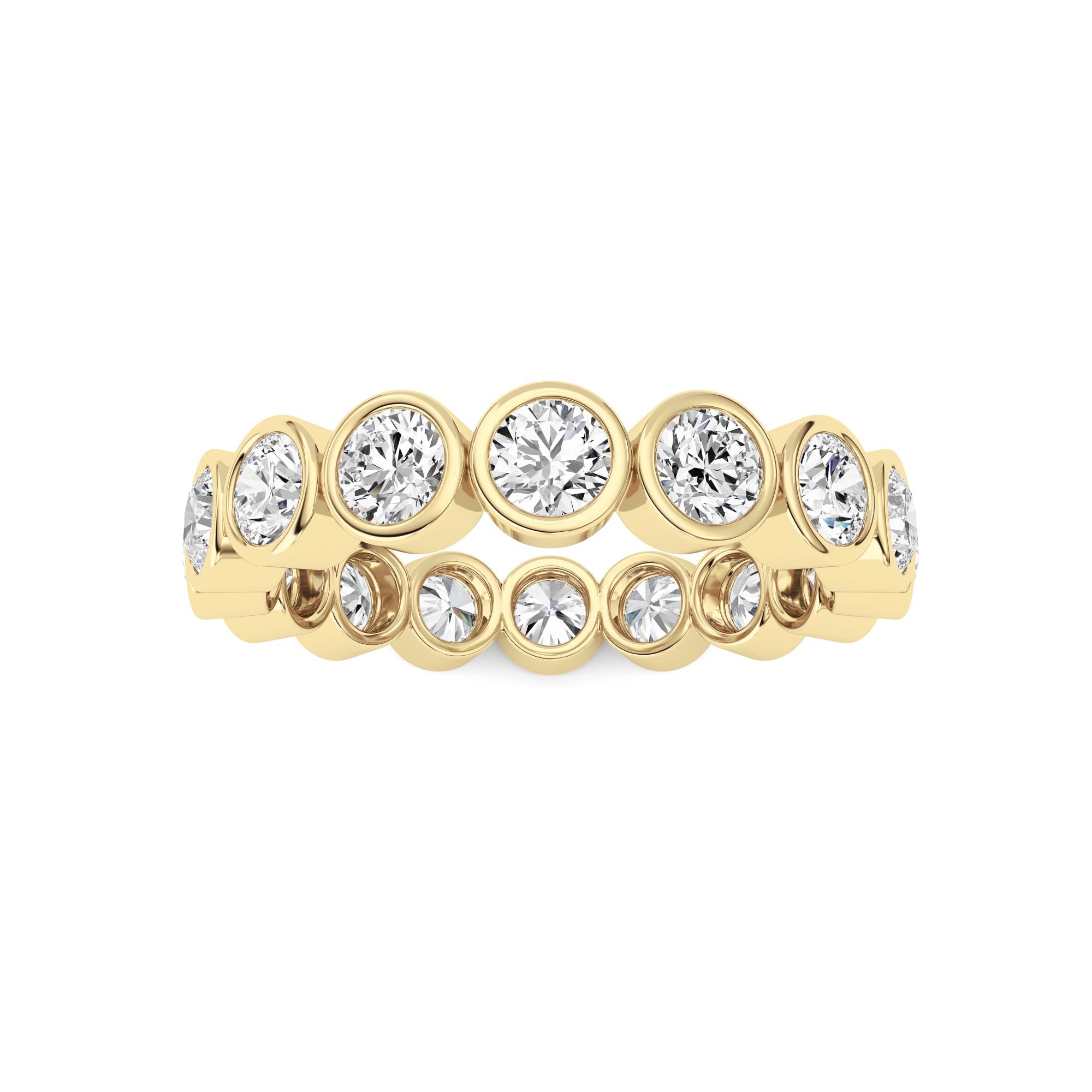 2.9Cttw Round Shaped Lab Grown Diamond ( F / VS ) Eternity Band set in 14K Yellow Gold - Size 9
