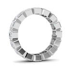3.2Cttw Emerald Shaped Lab Grown Diamond ( F / VS ) Eternity Band set in 14K White Gold - Size 5