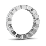 3.2Cttw Emerald Shaped Lab Grown Diamond ( F / VS ) Eternity Band set in 14K White Gold - Size 5