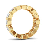 3.2Cttw Emerald Shaped Lab Grown Diamond ( F / VS ) Eternity Band set in 14K Yellow Gold - Size 5