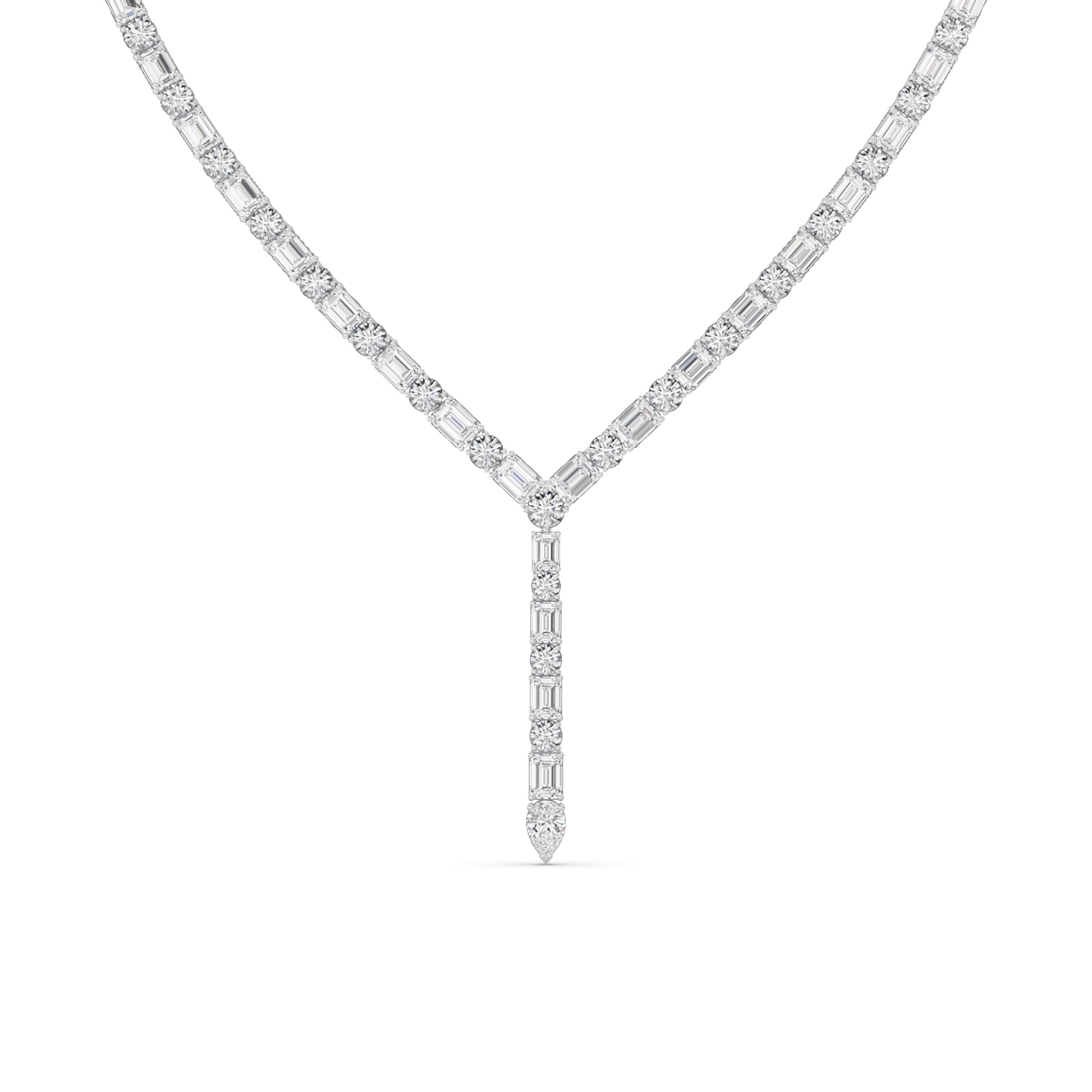 Round Lab Grown Diamond Necklace Necklace in 14K Gold
