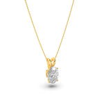 2Cttw Oval Shaped Lab Grown Diamond (F/VS) Split Bale Solitaire Pendant in 14K Gold