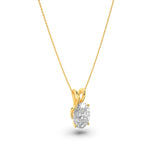 2Cttw Oval Shaped Lab Grown Diamond (F/VS) Split Bale Solitaire Pendant in 14K Gold