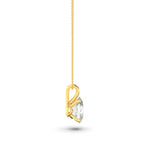 2Cttw Oval Shaped Lab Grown Diamond (F/VS) Split Bale Solitaire Pendant in 14K Gold