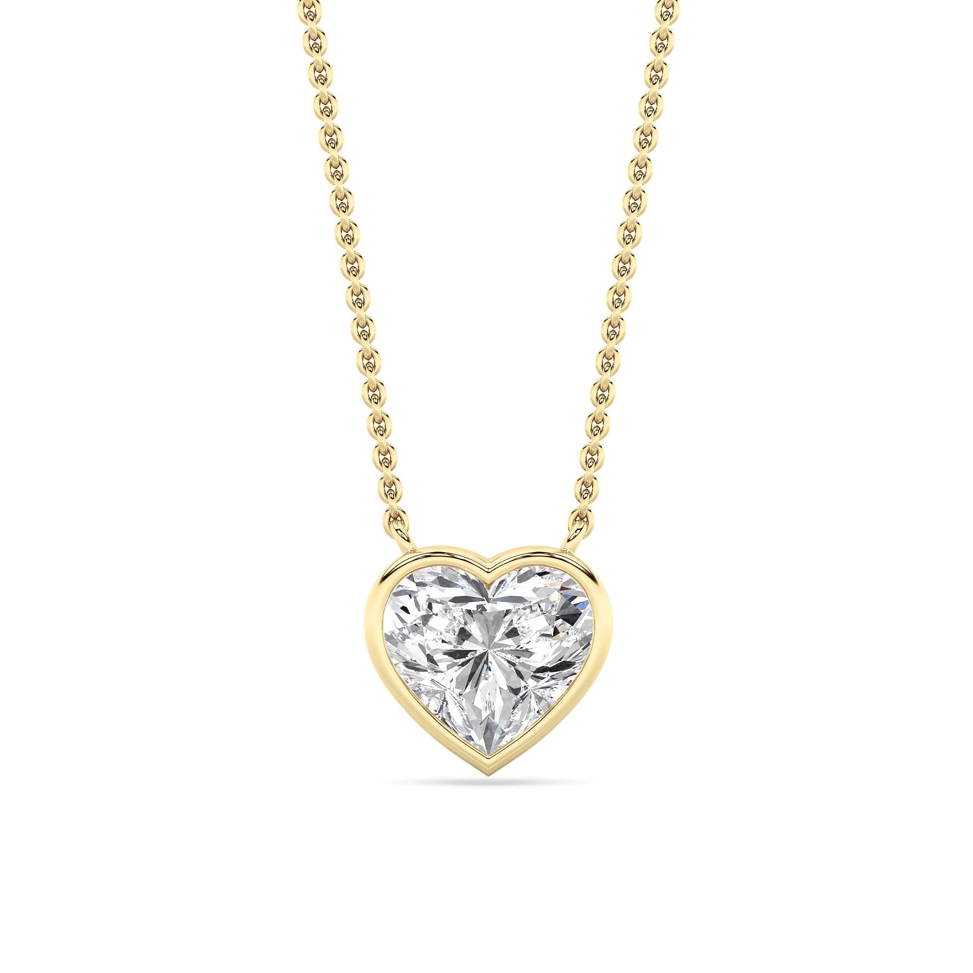 Heart Lab Grown Diamond (F/VS ) Neckpiece Necklace in 14K Gold