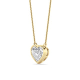 Heart Lab Grown Diamond (F/VS ) Neckpiece Necklace in 14K Gold