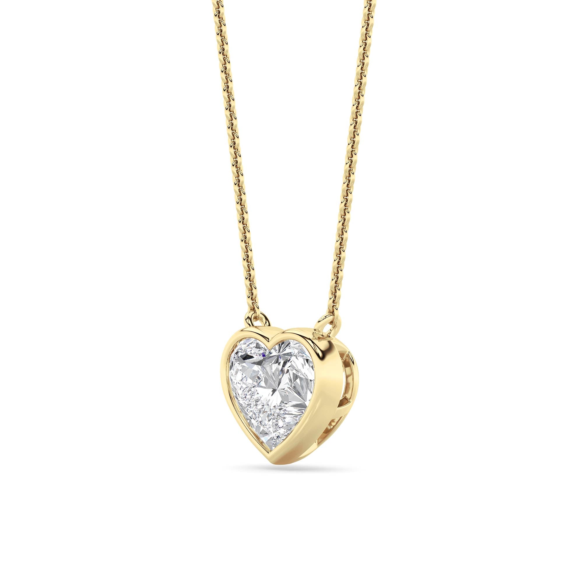 Heart Lab Grown Diamond (F/VS ) Neckpiece Necklace in 14K Gold