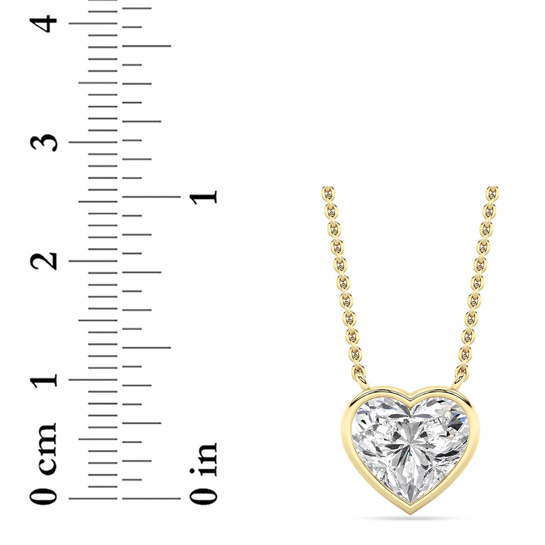 Heart Lab Grown Diamond (F/VS ) Neckpiece Necklace in 14K Gold