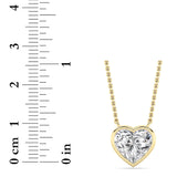 Heart Lab Grown Diamond (F/VS ) Neckpiece Necklace in 14K Gold