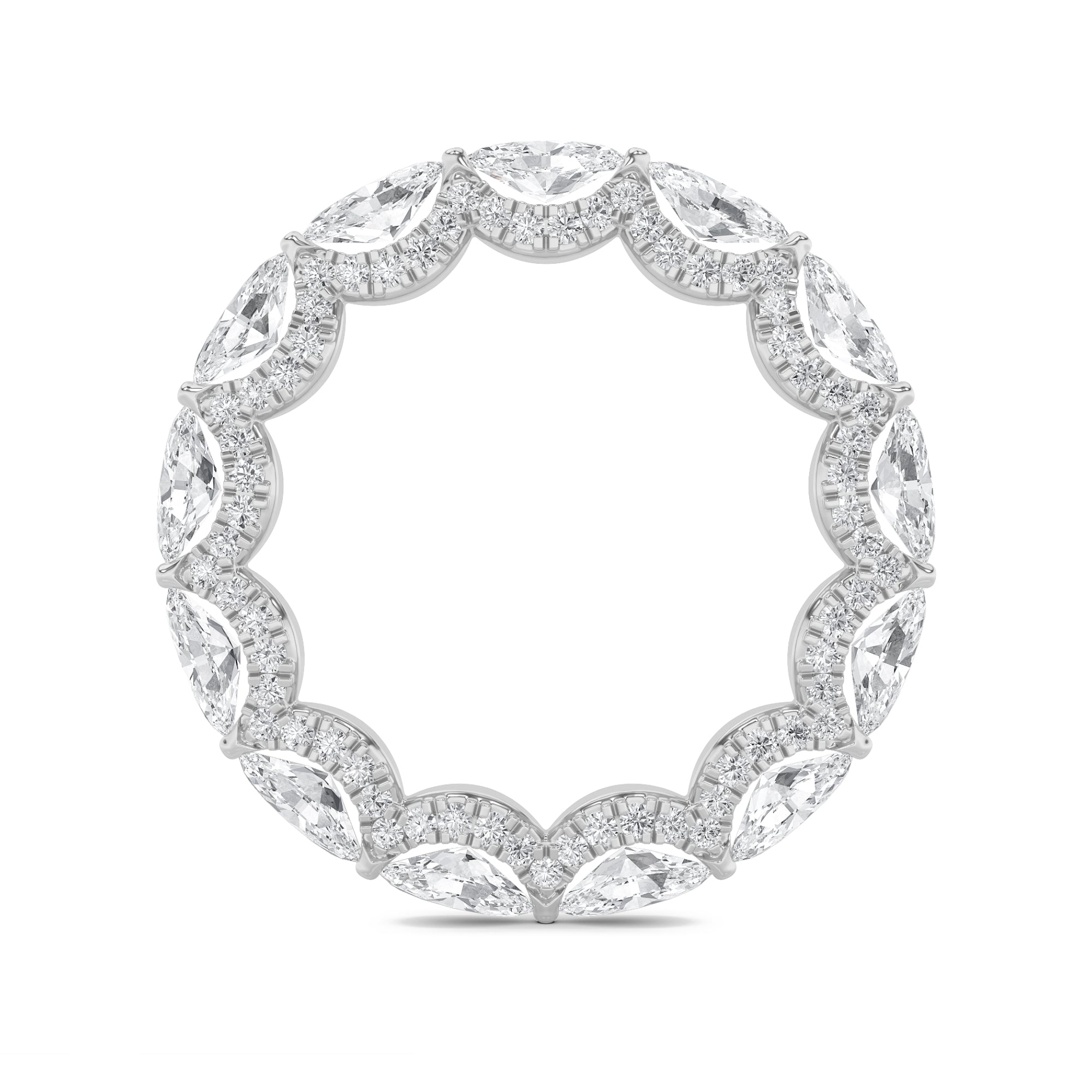 2.5Cttw Marquise Shaped Lab Grown Diamond (F/VS) Eternity Band Ring in 14K Gold