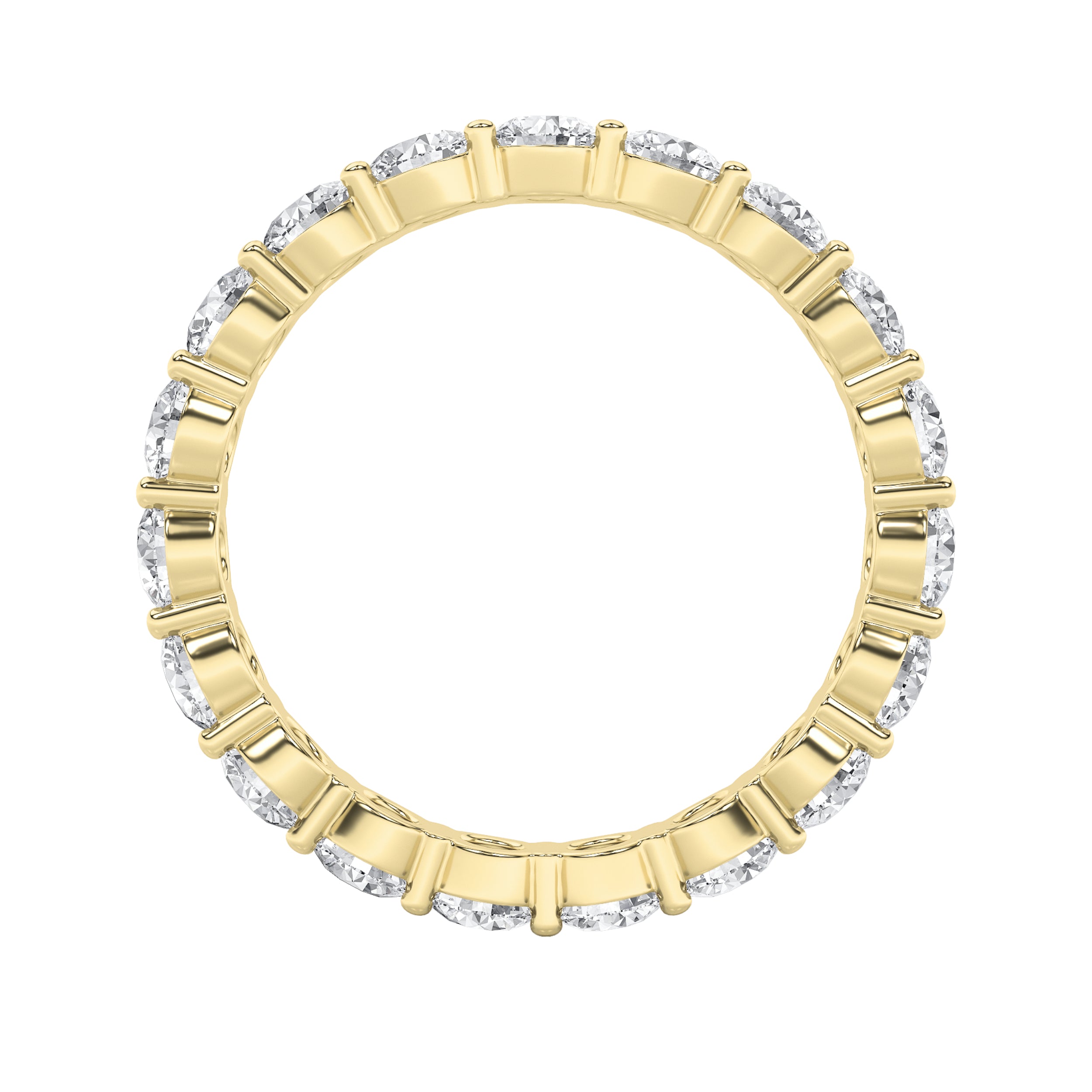 2.1Cttw Round Shaped Lab Grown Diamond ( F / VS ) Eternity Band set in 14K Yellow Gold - Size 8