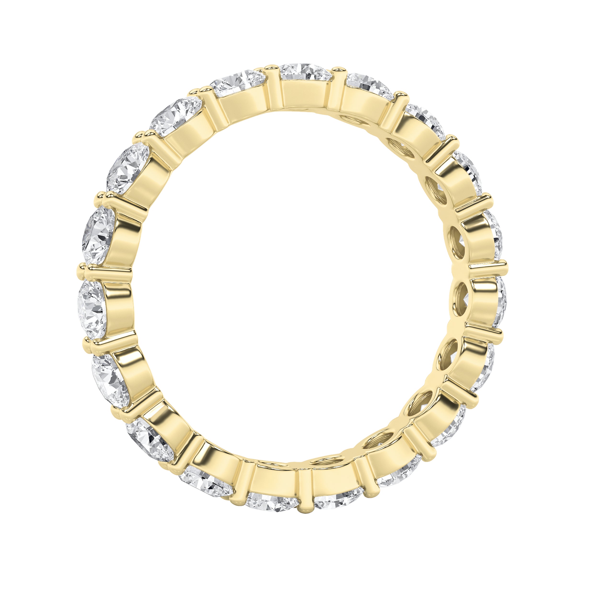 2.4Cttw Round Shaped Lab Grown Diamond ( F / VS ) Eternity Band set in 14K Yellow Gold - Size 8