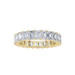 4Cttw Emerald Shaped Lab Grown Diamond ( F / VS ) Eternity Band set in 14K Yellow Gold - Size 9
