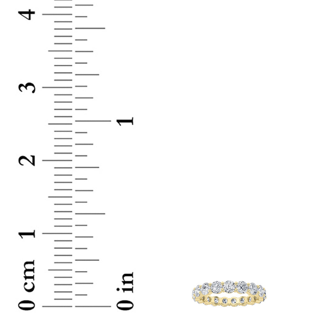 2.55Cttw Round Shaped Lab Grown Diamond ( F / VS ) Eternity Band set in 14K Yellow Gold - Size 5