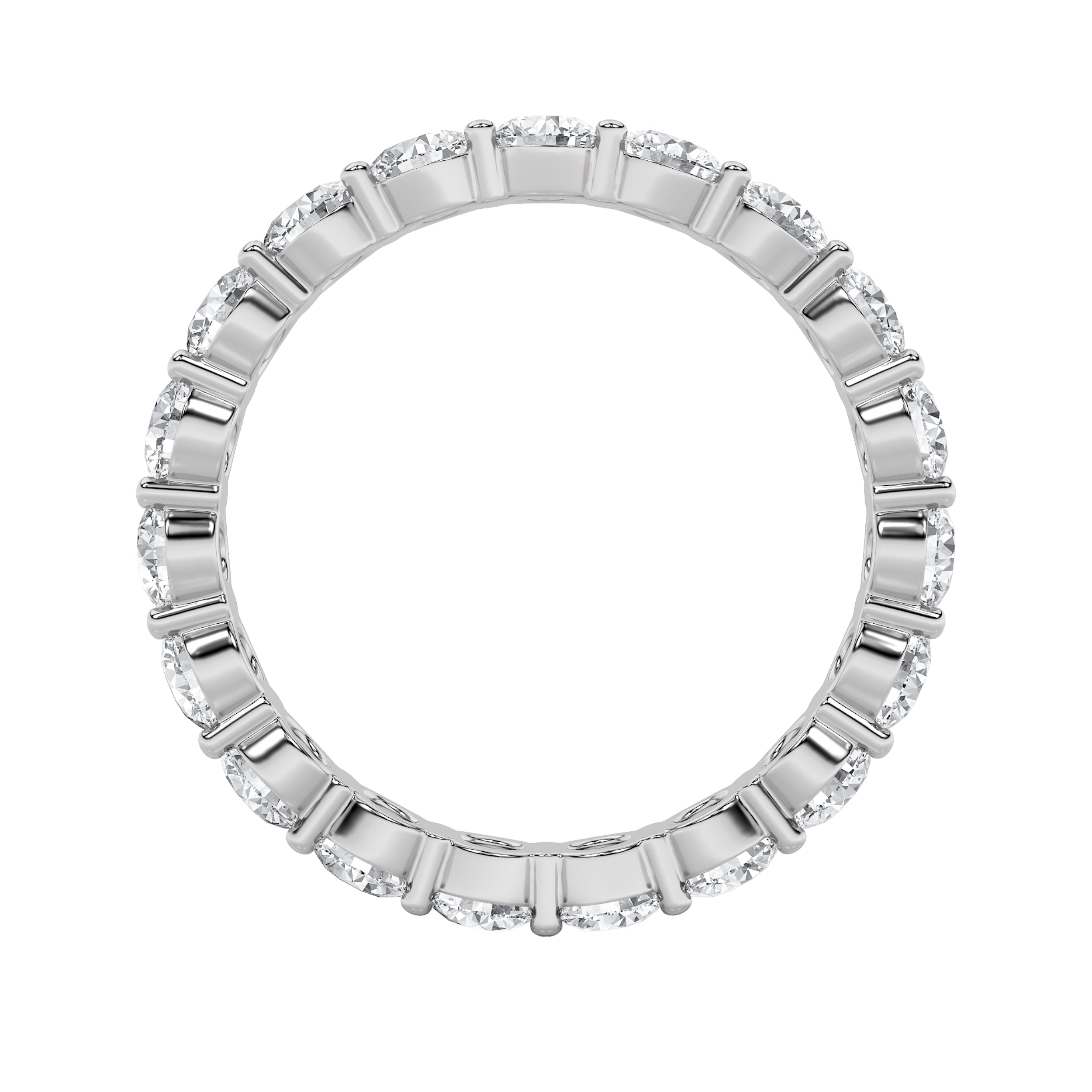 2.7Cttw Round Shaped Lab Grown Diamond ( F / VS ) Eternity Band set in 14K White Gold - Size 6