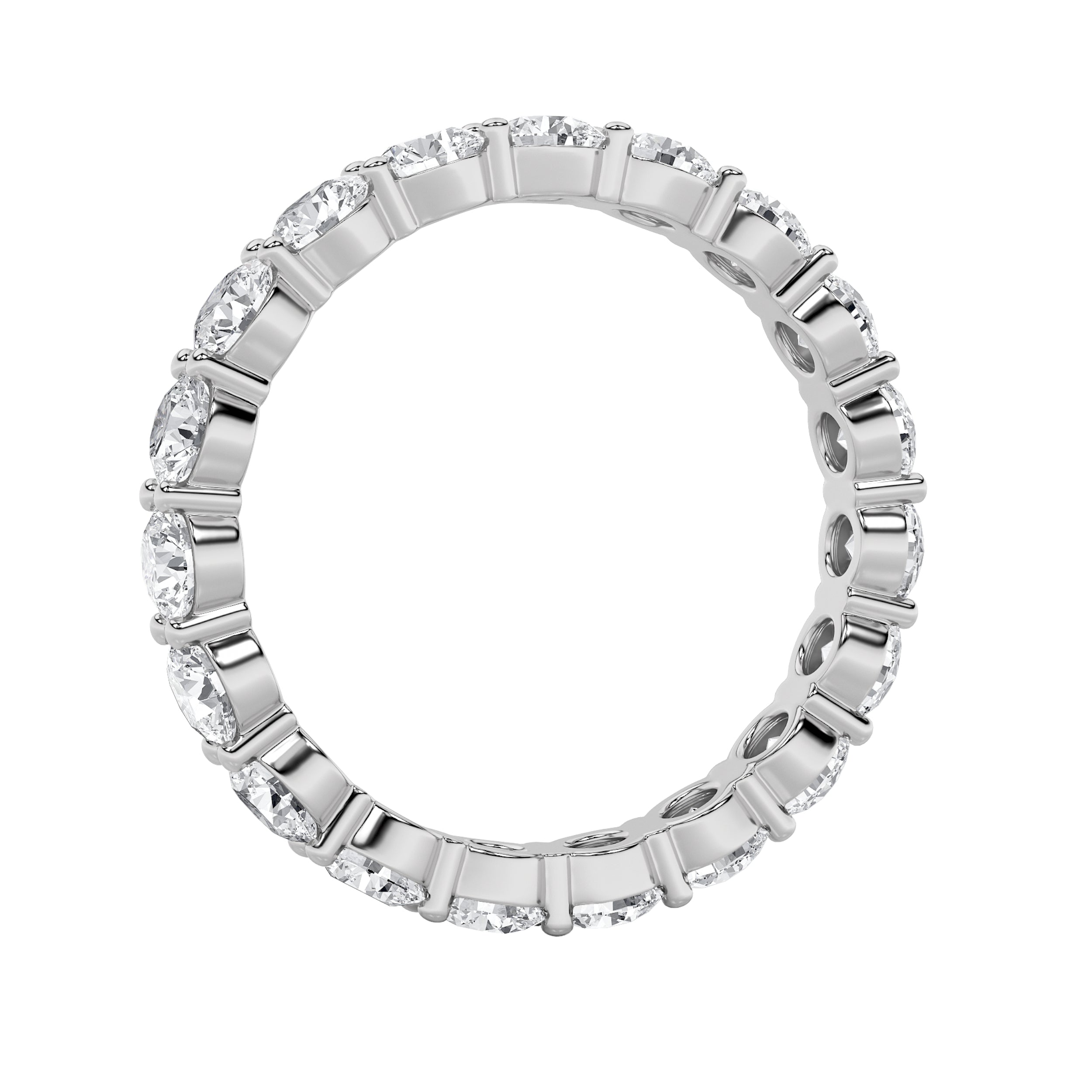 2.7Cttw Round Shaped Lab Grown Diamond ( F / VS ) Eternity Band set in 14K White Gold - Size 6