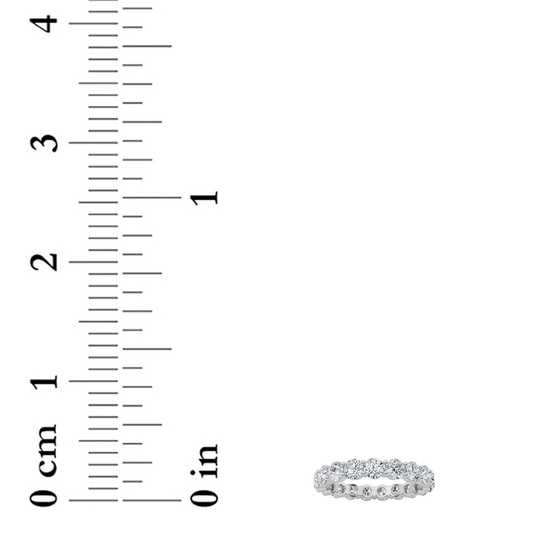 2.7Cttw Round Shaped Lab Grown Diamond ( F / VS ) Eternity Band set in 14K White Gold - Size 6