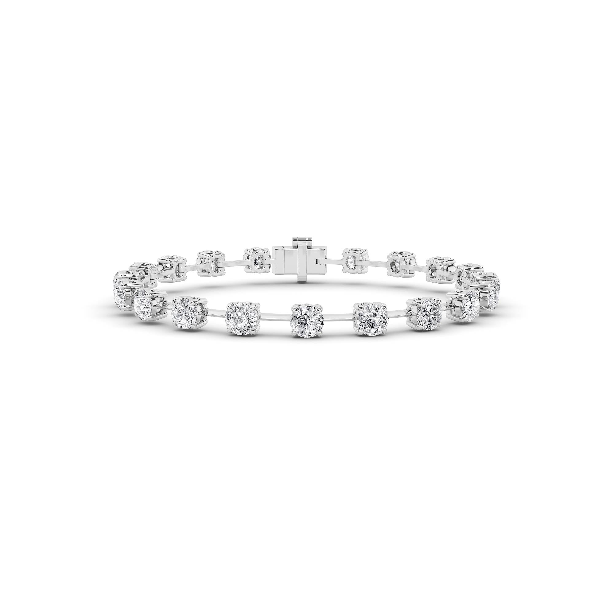 4.25Cttw Round Shaped Lab Grown Diamond ( F / VS ) Eternity Band set in 14K White Gold - Size 8