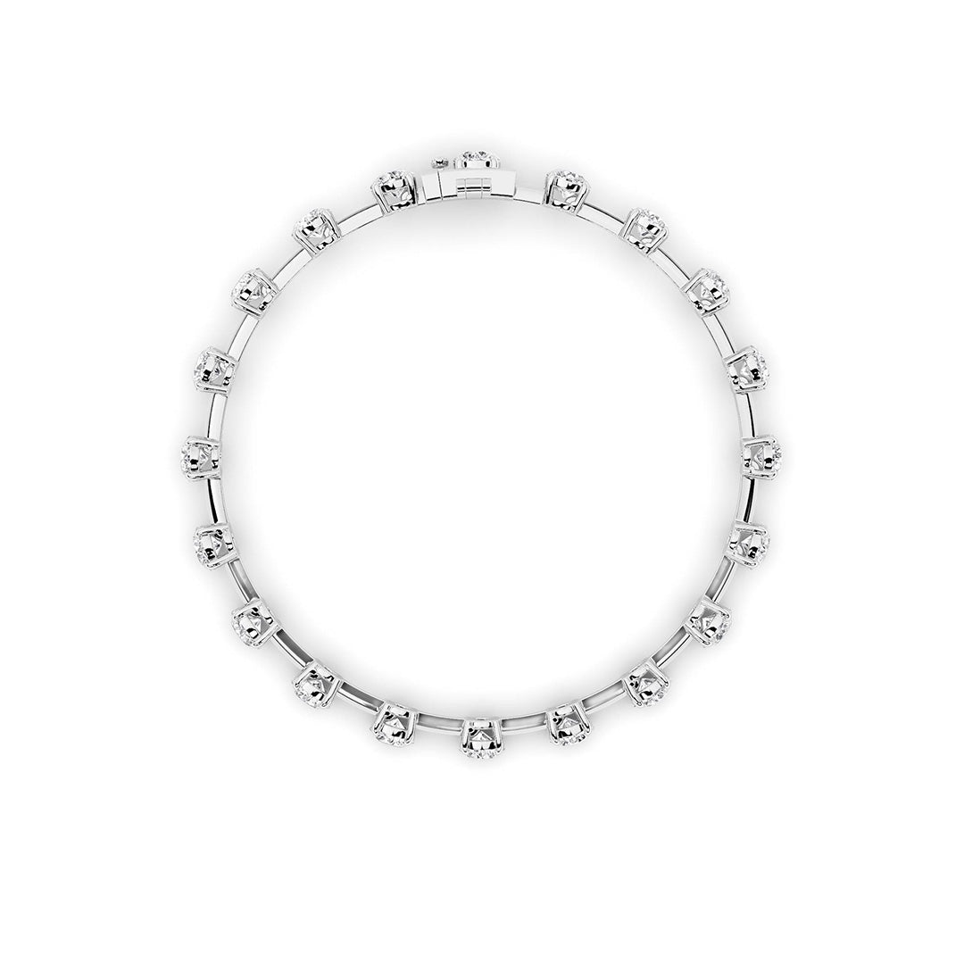 4.25Cttw Round Shaped Lab Grown Diamond ( F / VS ) Eternity Band set in 14K White Gold - Size 8