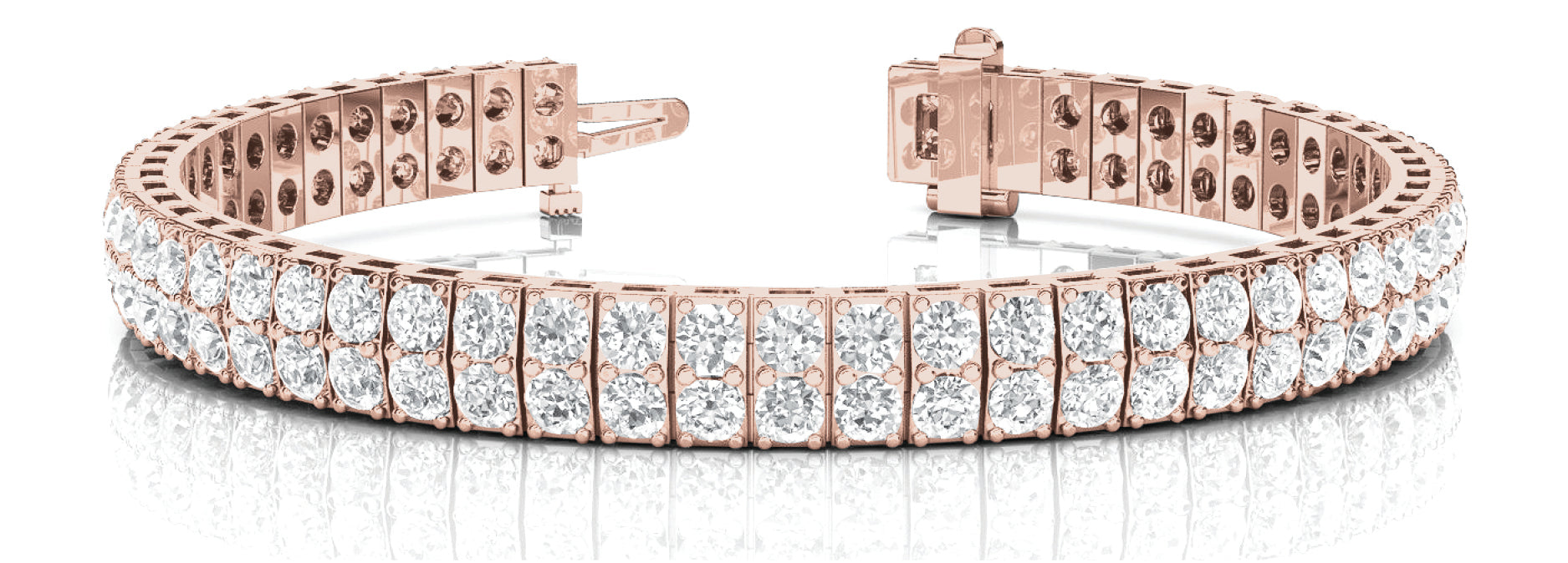 2-Stone Vertical Bar Link Bracelet