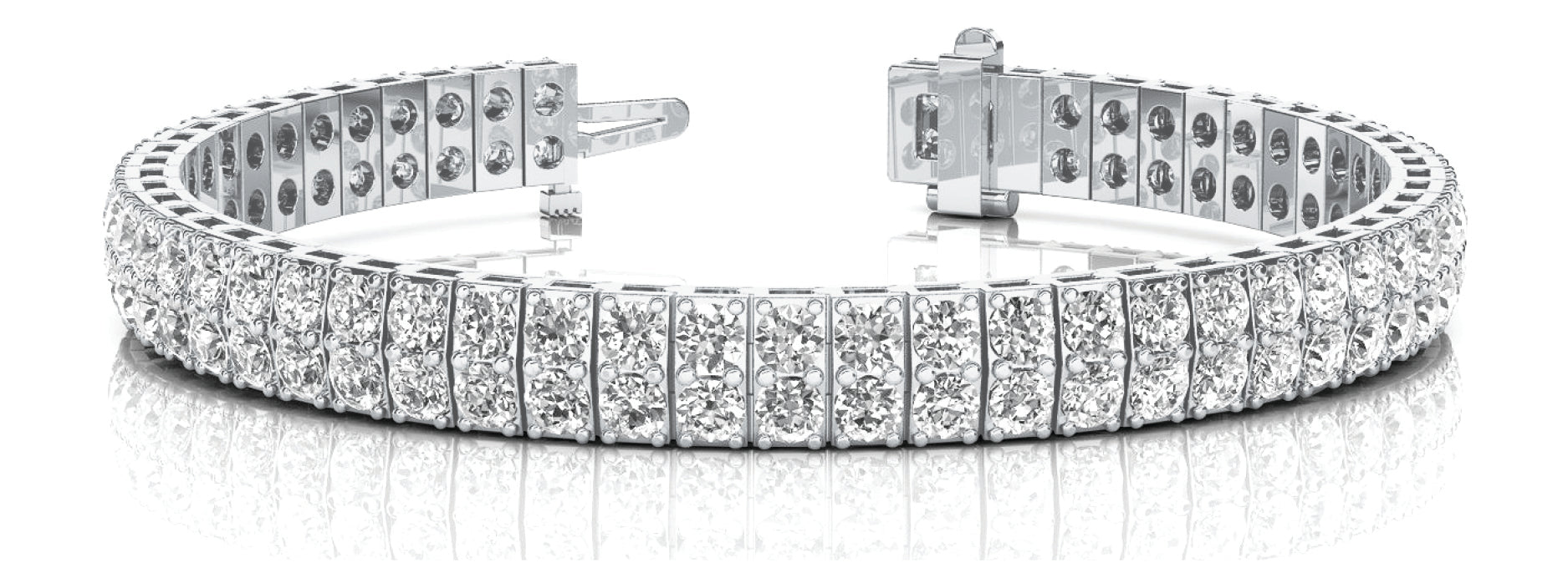 2-Stone Vertical Bar Link Bracelet