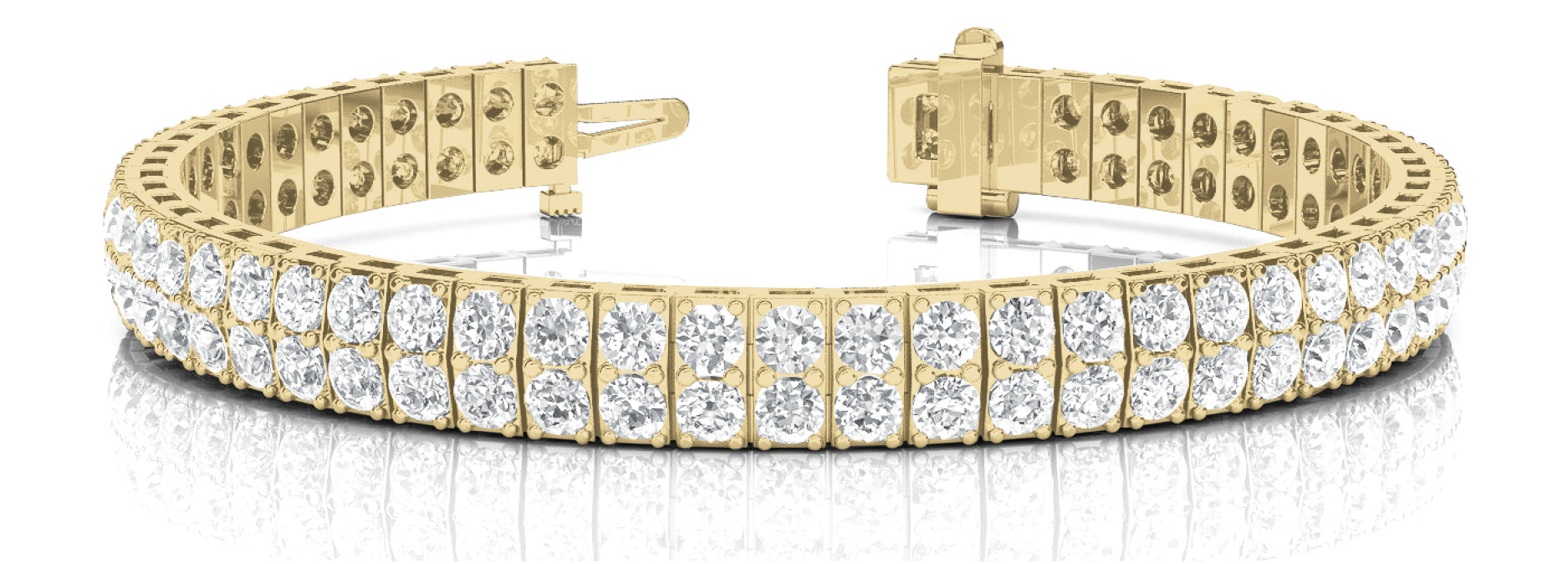 2-Stone Vertical Bar Link Bracelet