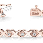 Natural Diamond IN LINE XO 1 STONE BRACELET