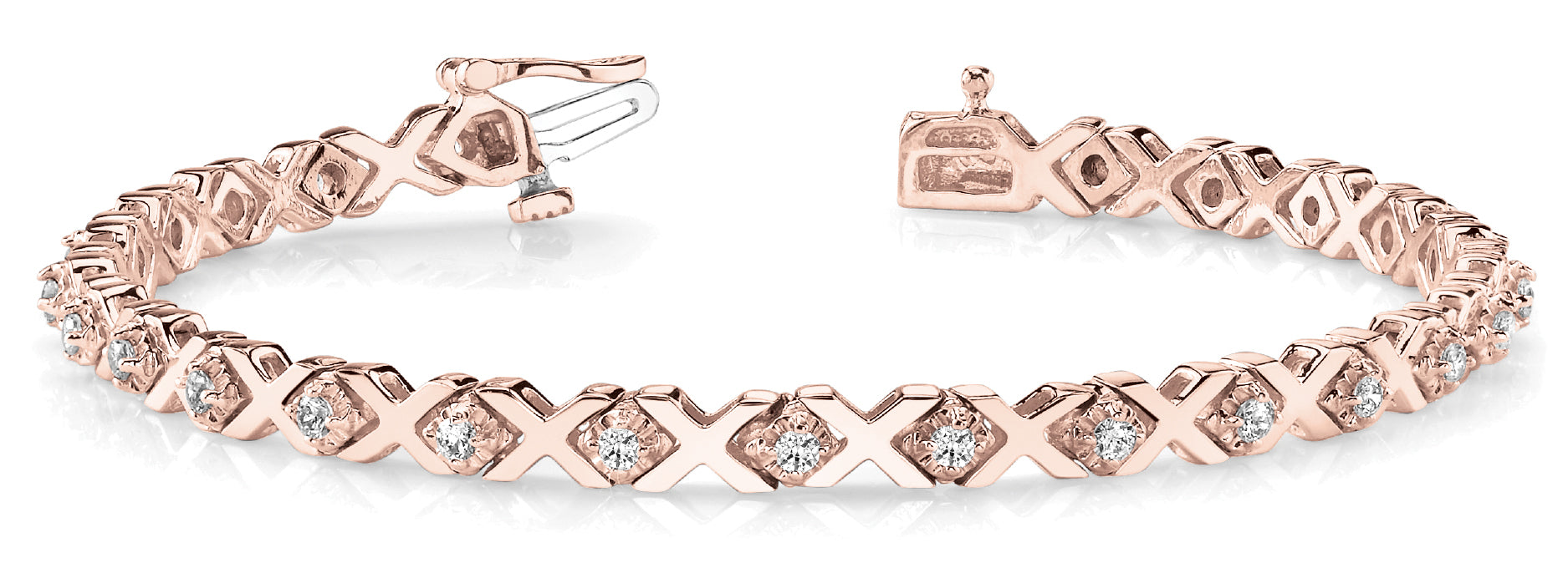 Natural Diamond IN LINE XO 1 STONE BRACELET