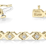 Natural Diamond IN LINE XO 1 STONE BRACELET