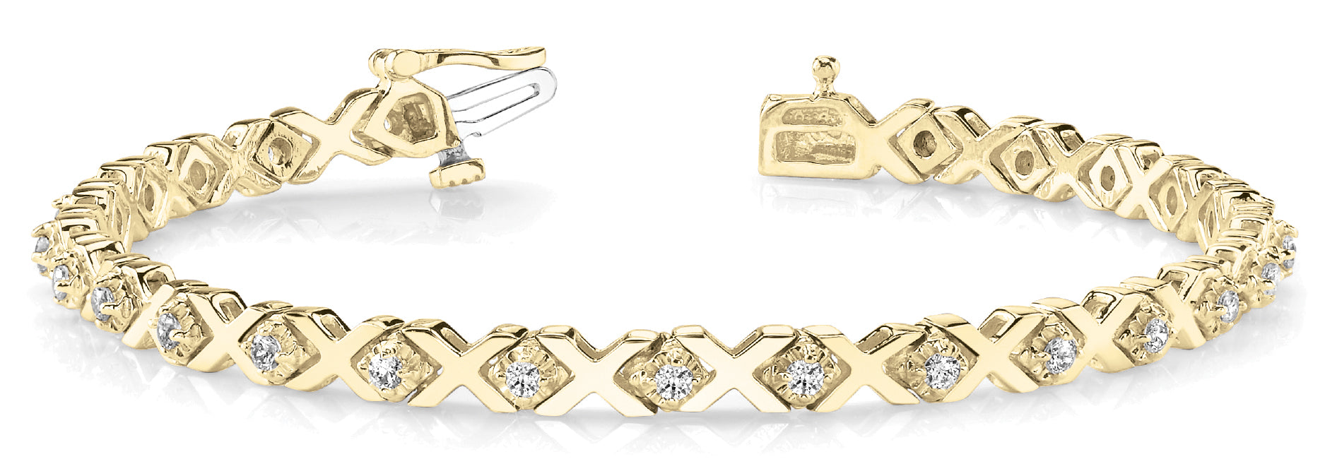 Natural Diamond IN LINE XO 1 STONE BRACELET