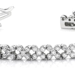 Natural Diamond 5 STONE CLUSTER LINK BRACELET