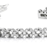 Natural Diamond 5 STONE CLUSTER LINK BRACELET