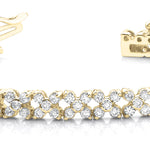 Natural Diamond 5 STONE CLUSTER LINK BRACELET