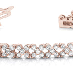 Natural Diamond 5 STONE CLUSTER LINK BRACELET