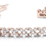 Natural Diamond 5 STONE CLUSTER LINK BRACELET