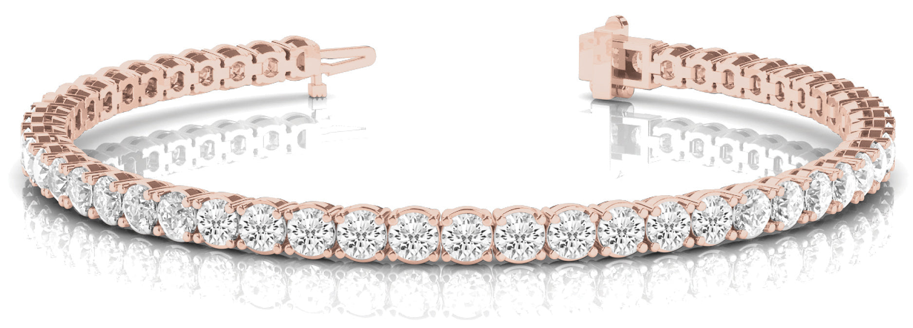 Natural Diamond Prong Set In-Line Tennis Bracelet