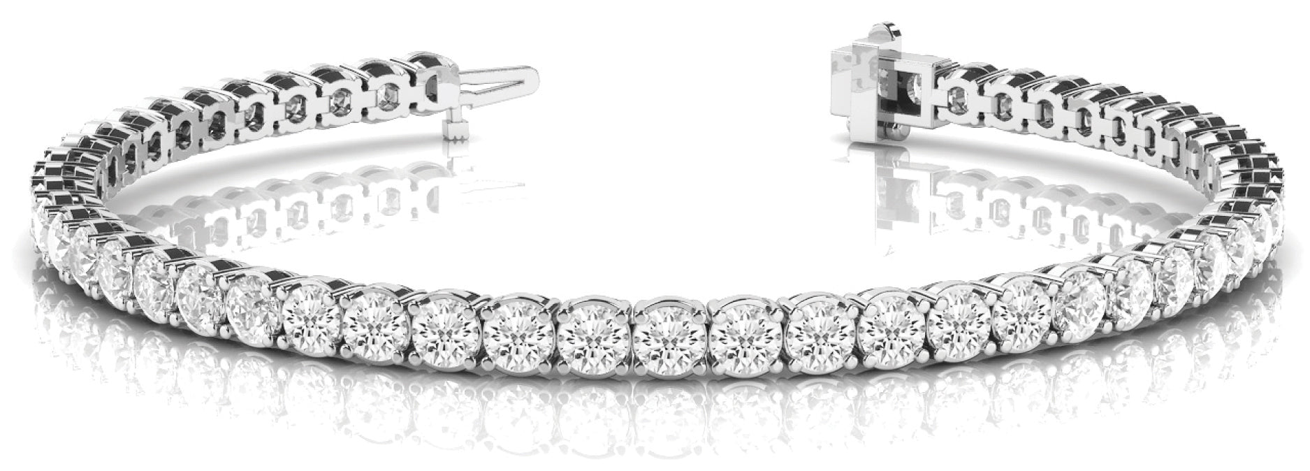 Lab Grown Diamond Prong Set In-Line Tennis Bracelet
