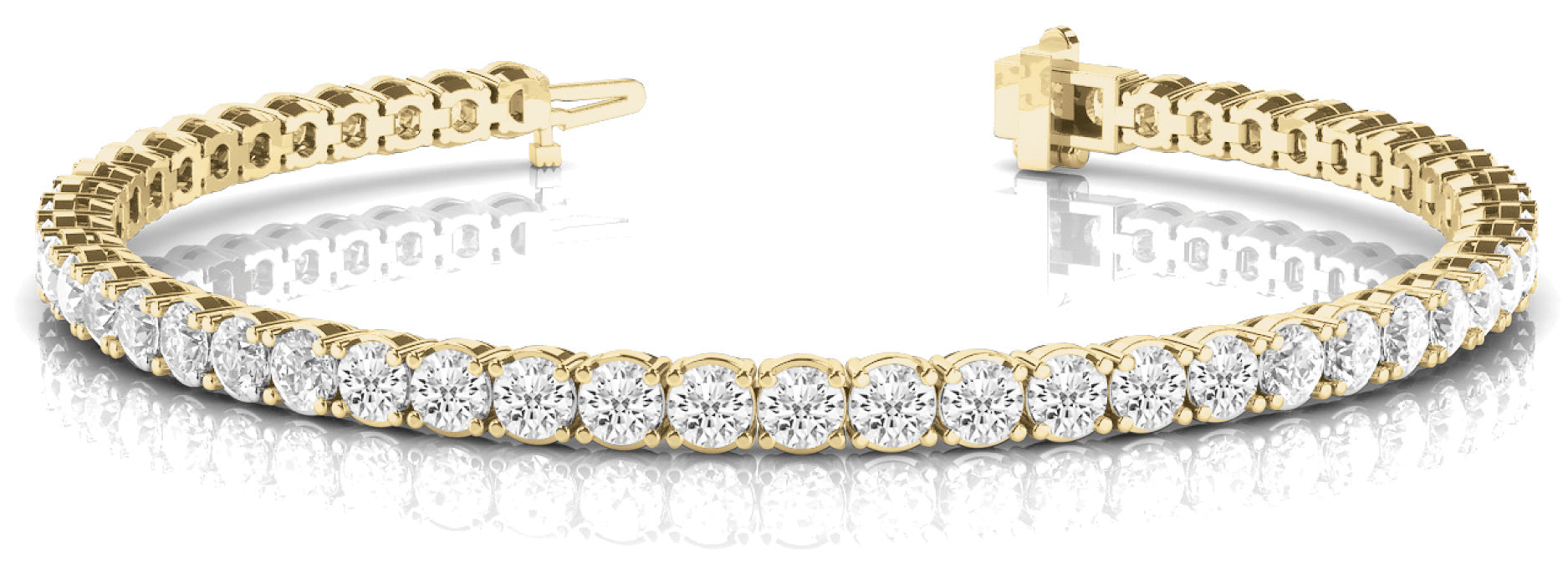 Lab Grown Diamond Prong Set In-Line Tennis Bracelet