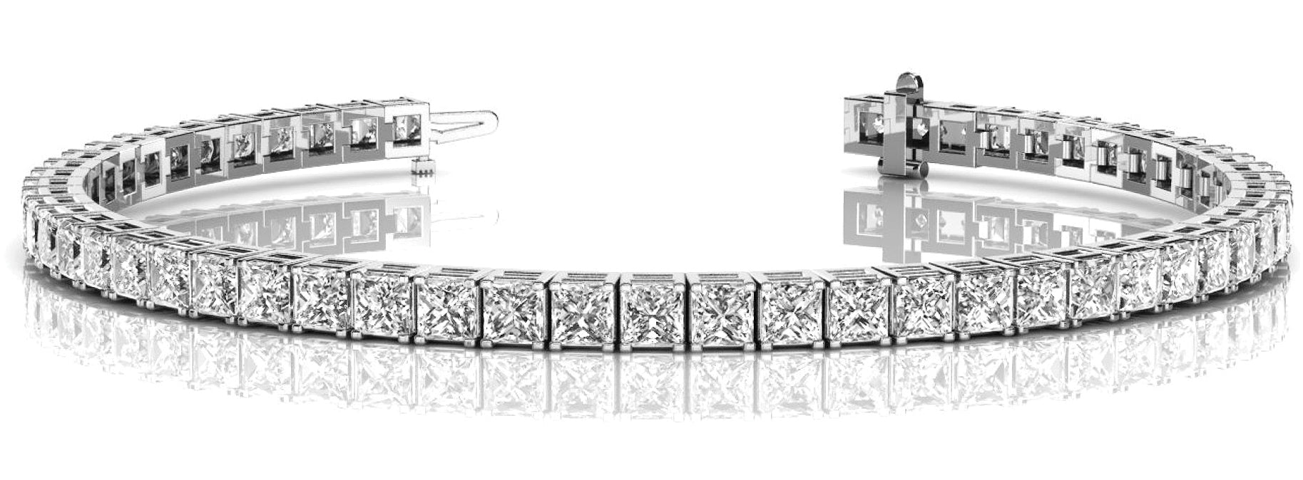 Cushion Shape Prong Set InLine Tennis Bracelet