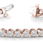 Natural Diamond 3-Prong Tennis Bracelet
