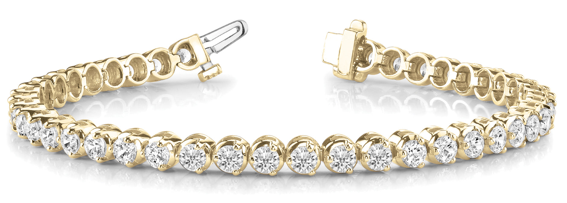 Natural Diamond 3-Prong Tennis Bracelet