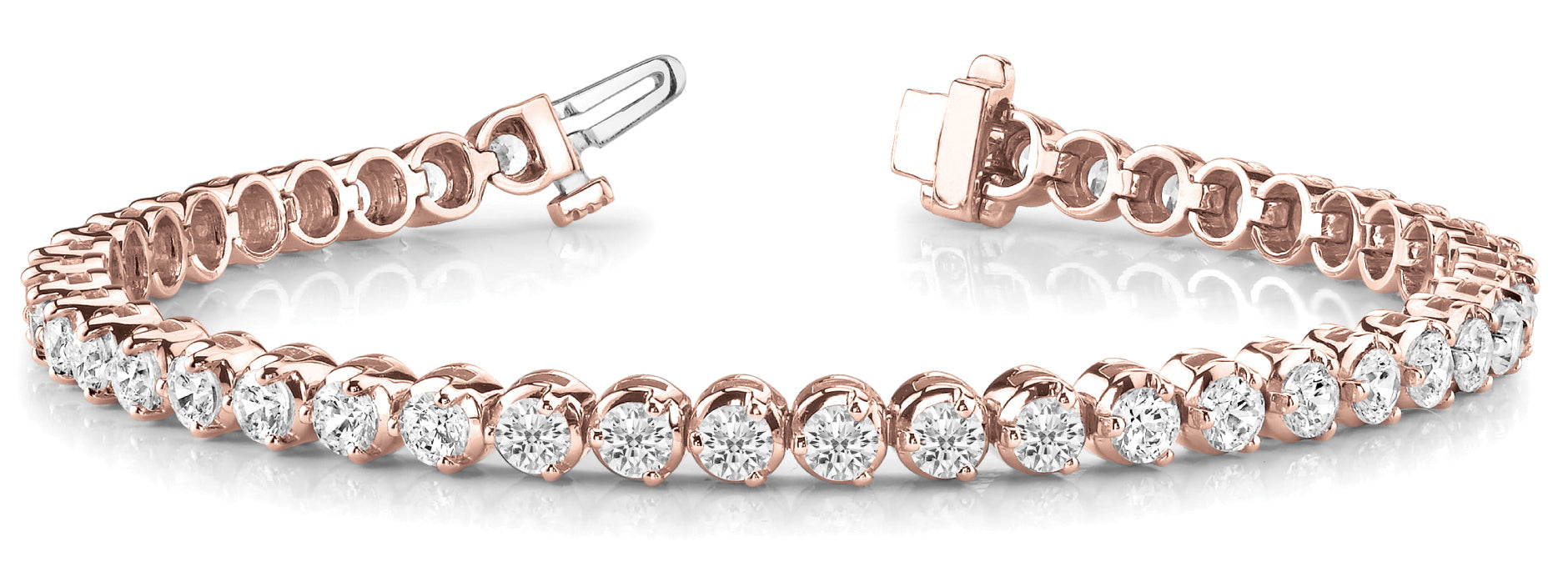 Lab Grown Diamond 3-Prong Tennis Bracelet