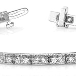 Natural Diamond Vintage Milgrain Double Diamond Box Bracelet