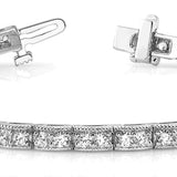 Natural Diamond Vintage Milgrain Double Diamond Box Bracelet