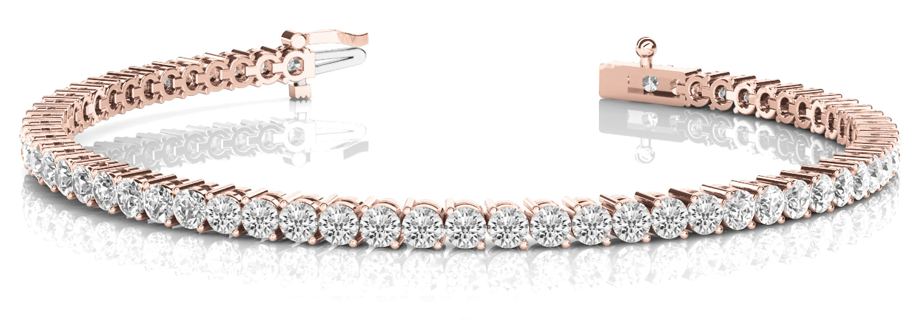 Natural Diamond Prong Set Inline Bracelet