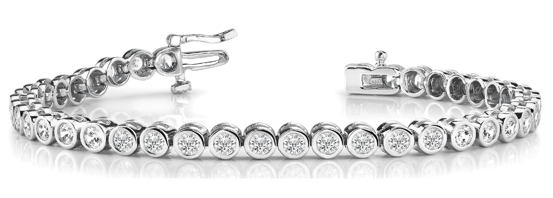 Lab Grown BEZEL SET IN LINE TENNIS BRACELET