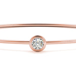 Natural Diamond Round Bezel Set Flexible Bangle