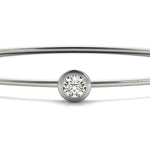 Natural Diamond Round Bezel Set Flexible Bangle