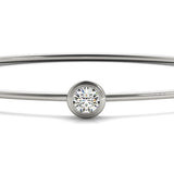 Natural Diamond Round Bezel Set Flexible Bangle