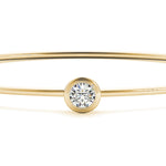 Natural Diamond Round Bezel Set Flexible Bangle